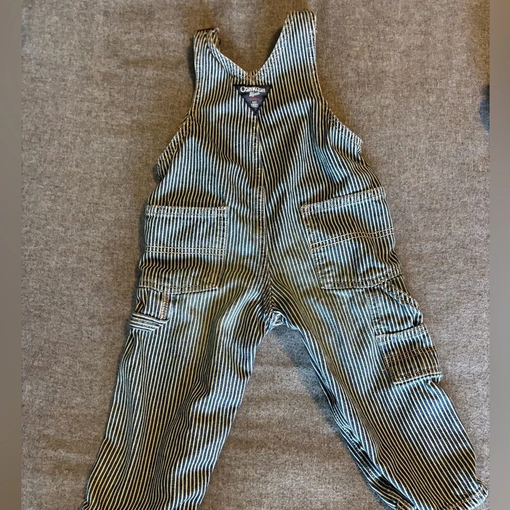 Oshkosh‎ Striped engineer overalls Vintage 18mo